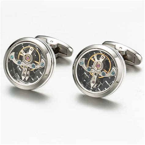 mechanical cufflinks.